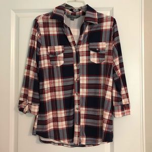 Market & Spruce Balsam Button Down Knit Top